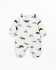Combinaison bébé bleu clair imprimé nuages Play Up Clouds Detail, manches longues, col rond