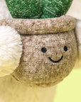 Cream Bunny with Plant