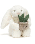 Cream Bunny with Plant