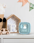 Réveil veilleuse Billy Clock Blue Flower pour enfant MOB, petit lapin en silicone souple qui abrite la veilleuse