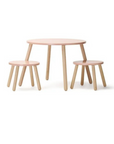 Ensemble table et tabouret abricot
