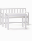 Ensemble table et canapé de jardin blanc