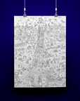 Poster A Colorier - Eiffel Tower - 100 X 70