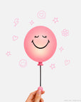 Veilleuse enfant Bubbly Light Smiley World rose MOB, 3 niveaux de luminosité
