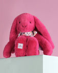 Peluche Lapin Fleurette fuchsia 25 cm – peluche lapin Doudou et Compagnie