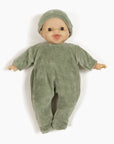 Babies - Ensemble Dors bien et bonnet en velours nikky vert de gris
