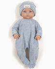 Bambinis – Ensemble Dors bien Angelo et son bonnet en velours Nikky bleu ciel
