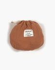 Gordis - Barboteuse rétro Lou en gaze de coton marsala avec pochon