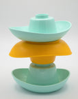 6 Barques Gigognes Turquoise Et Jaune