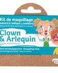 3 colors face painting kit « Clown & Harlequin »