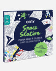 Poster Geant A Colorier - Space Station + Stickers 6 Phospho