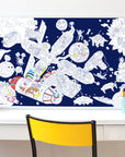 Poster Geant A Colorier - Space Station + Stickers 6 Phospho