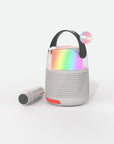 Enceinte karaoké lumineuse grise KS-80 MOB, enceinte lumineuse avec micro sans fil