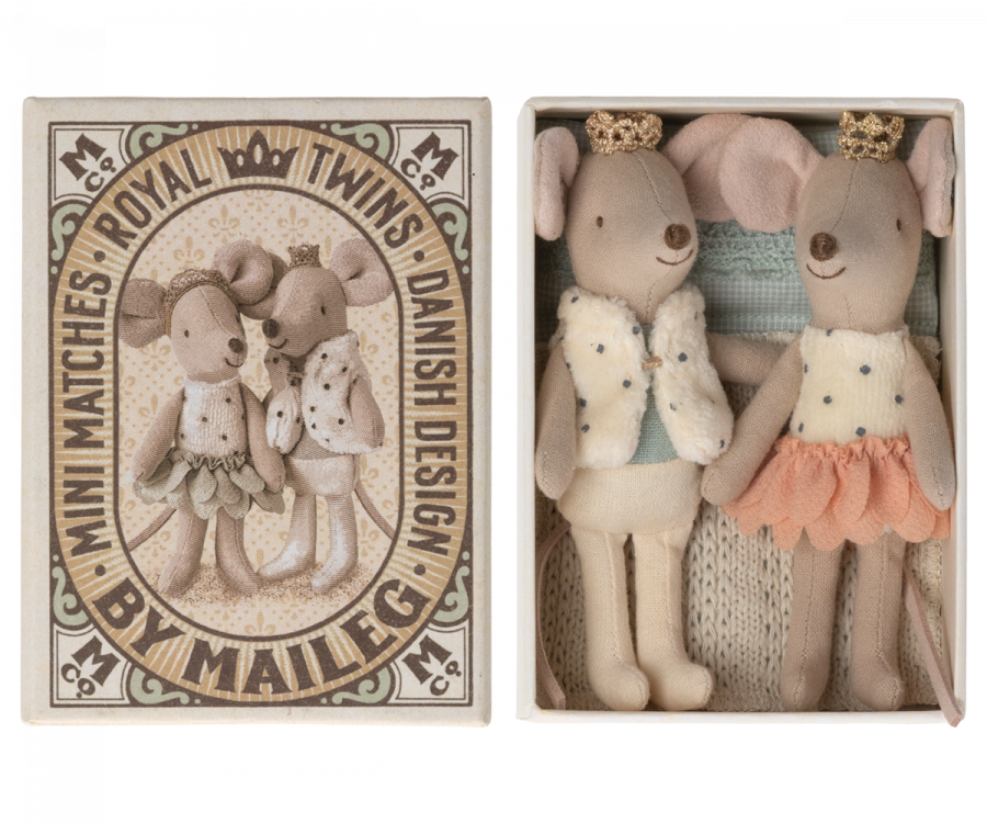 Royal twins mice, Little sister and brother in box