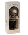 Souris en hiver et sa paire de skis, Papa - Bleu