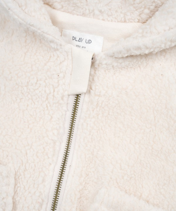 Manteau fourrure beige Play Up, veste d'hiver pour bébé, collection AW26
