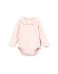 Body Côtelé Play Up coloris Embroidery rose pâle, coton et coton recyclé