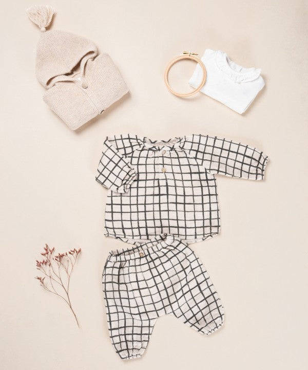 Blouse En Tissu Skein Play Up, motif à carreaux (détail)