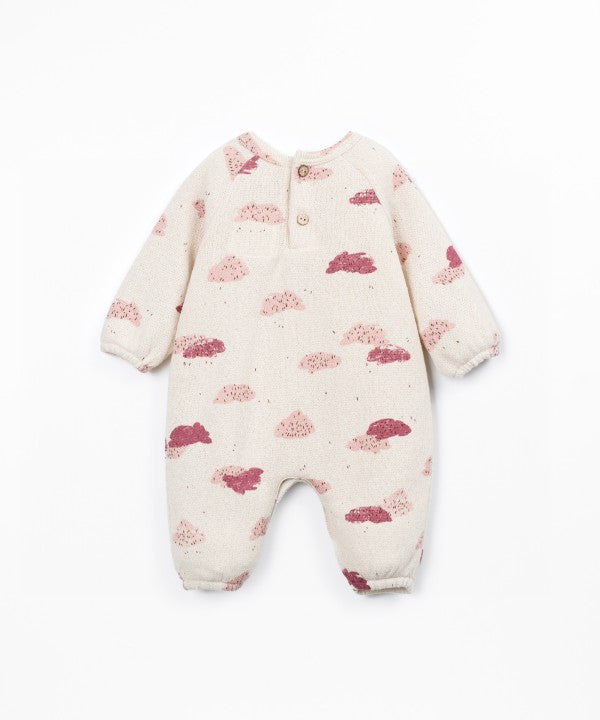 Combinaison rose à nuages pour nouveau-né Play Up, idée cadeau de naissance