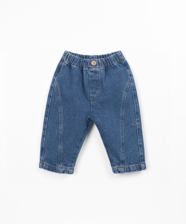 Pantalon En Denim Blue Denim Play Up, coloris denim bleu, pantalon en denim pour bébé