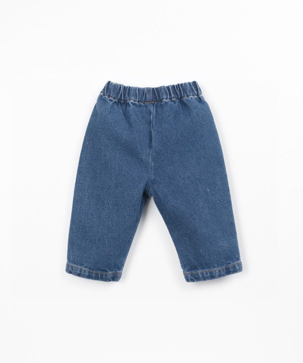 Pantalon En Denim Blue Denim Play Up, ceinture élastique