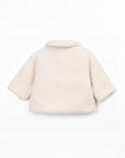 Manteau Sketches Play Up beige, ouverture frontale à boutons en bois, doublure en maille