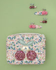 Floral Pom Pom Cherries Clips