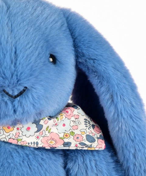 Peluche Lapin Fleurette bleu 35 cm – taille 35 cm