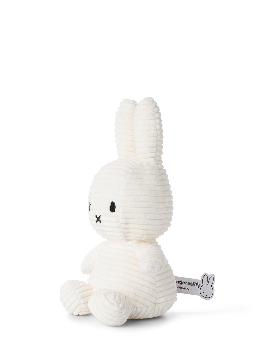 Peluche Miffy Bon Ton Toys velours cotele blanc, polyester recycle