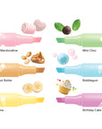 Scented Sundae Markers Tiger Tribe, corps décorés de motifs de glaces et pointes biseautées