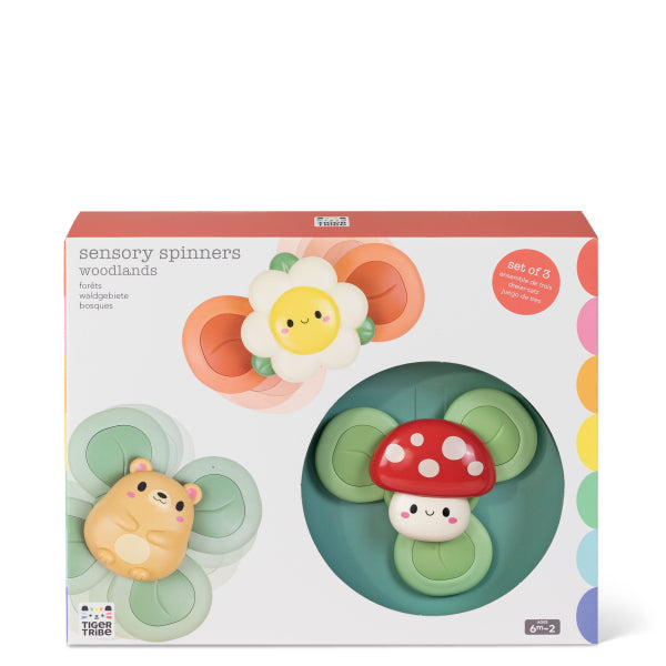 Sensory Spinners Woodlands, 3 toupies à ventouse pour bébé Tiger Tribe