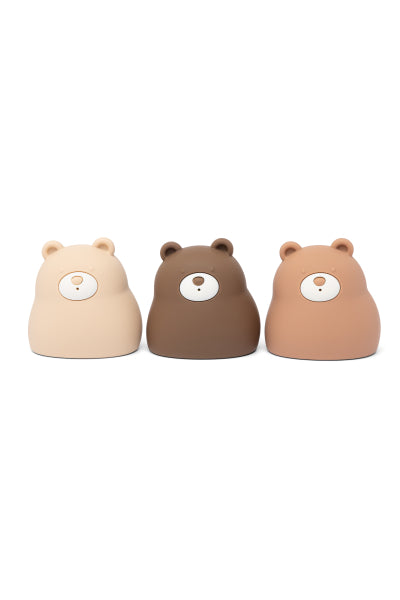 Oursons de bain en silicone pour bébé Little L Bears Bath Toys, trio beige, chocolat et caramel