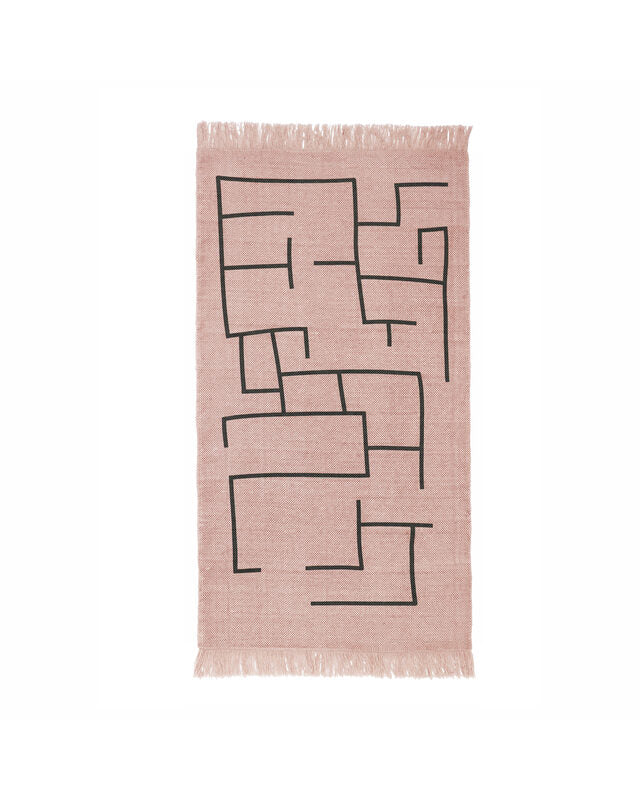 Tapis géométrique rose 90x130 cm