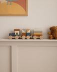 Train en blocs marron