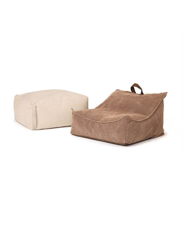Pouf blanc cassé