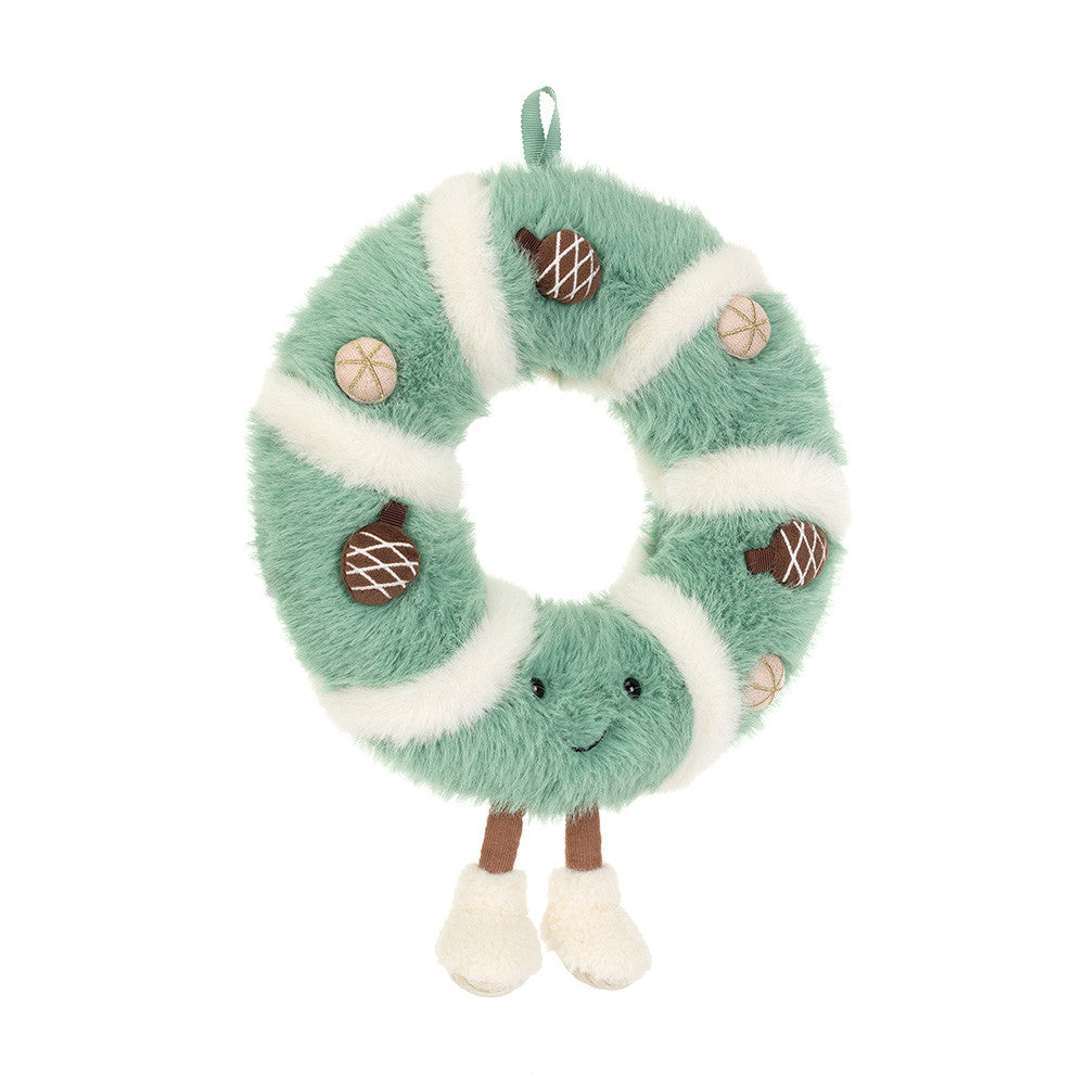 Peluche couronne de noël Amuseables Pinecone Wreath Jellycat, verte