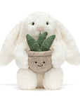 Cream Bunny with Plant