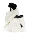 Bashful Black & Cream Puppy Blankie