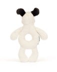 Bashful Black & Cream Puppy Ring Rattle