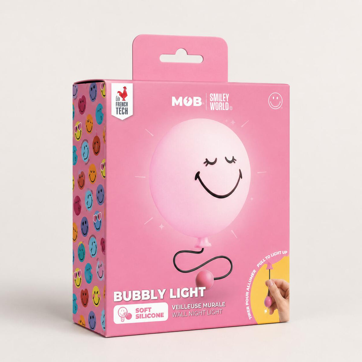 Bubbly Light Smiley World rose de Mobility on Board, commande tactile