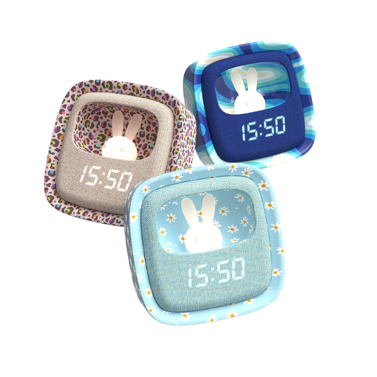 Réveil veilleuse Billy Clock Blue Flower pour enfant MOB, vue 5