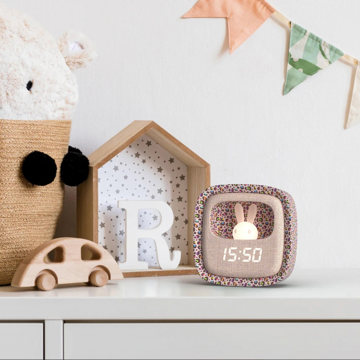 Réveil veilleuse Billy Clock Rainbow Leopard pour enfant MOB, vue 7