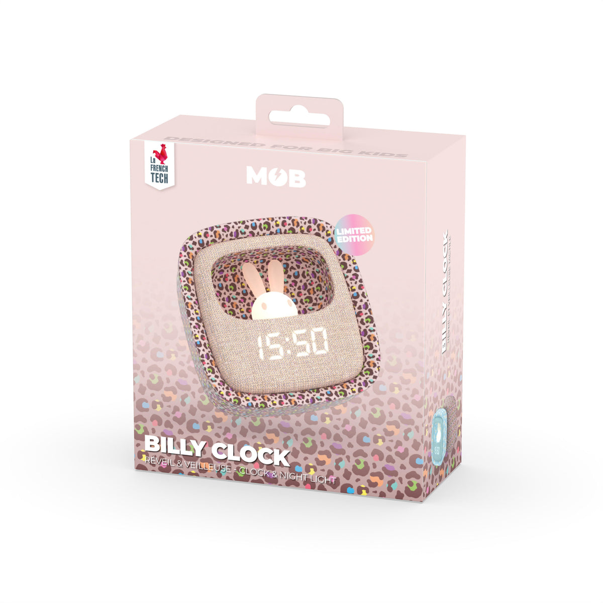 Réveil veilleuse Billy Clock Rainbow Leopard pour enfant MOB, vue 8
