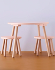 Ensemble table et tabouret abricot