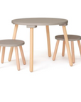 Ensemble table et tabouret marron clair