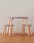 Ensemble table et tabouret marron clair
