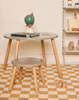 Ensemble table et tabouret marron clair