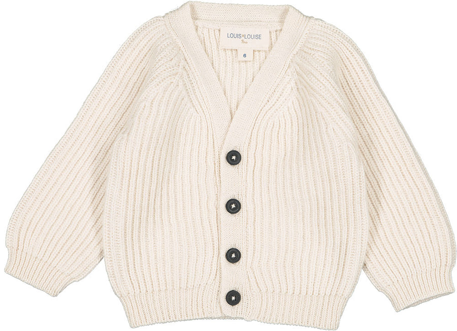 Cardigan Hubert Knitted Wool Blend Cream