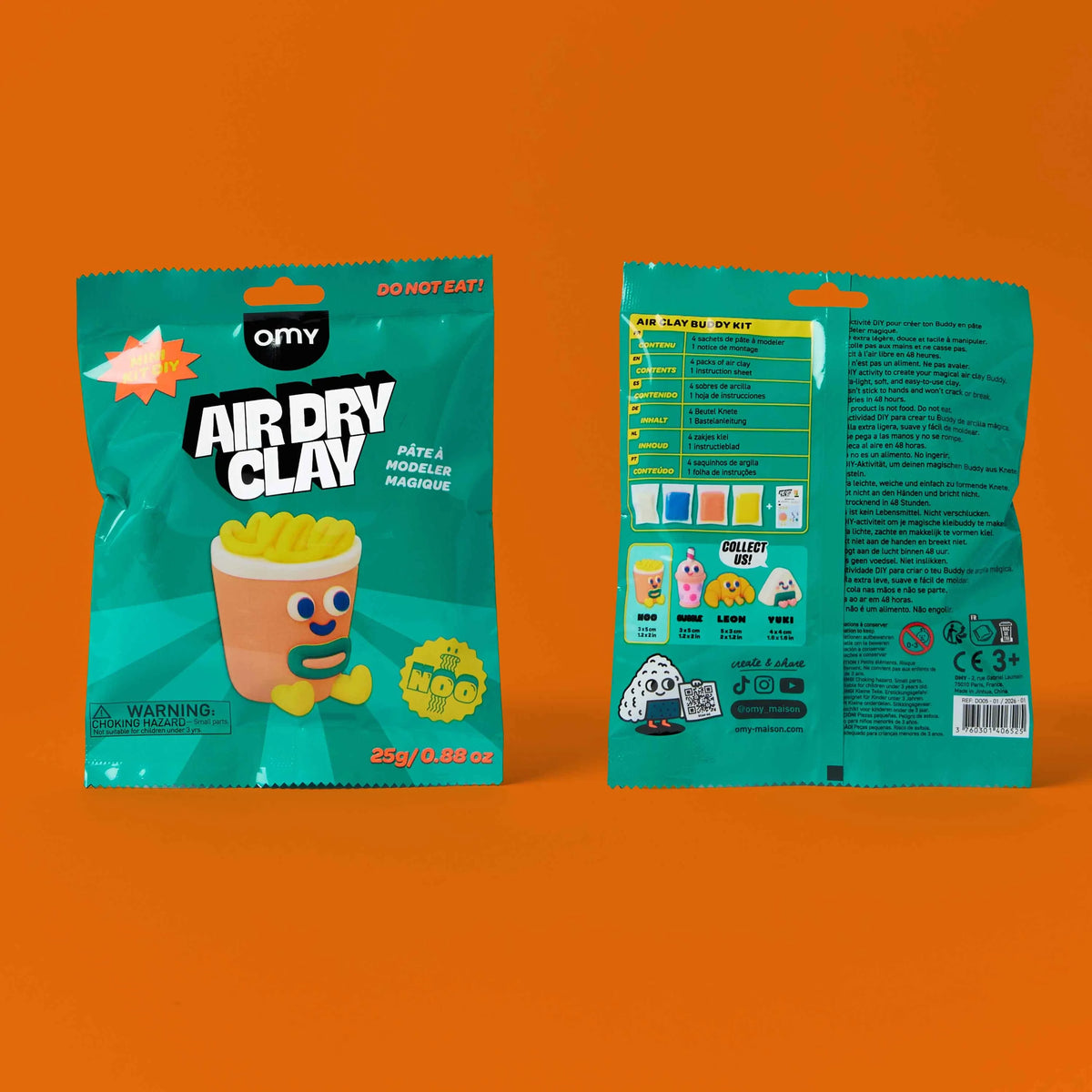 Mini kit pâte auto-durcissante Noo ramen OMY pour enfant, mise en situation