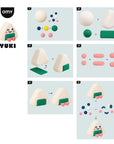 Mini kit pâte auto-durcissante Yuki onigiri OMY pour enfant, exemple d'utilisation